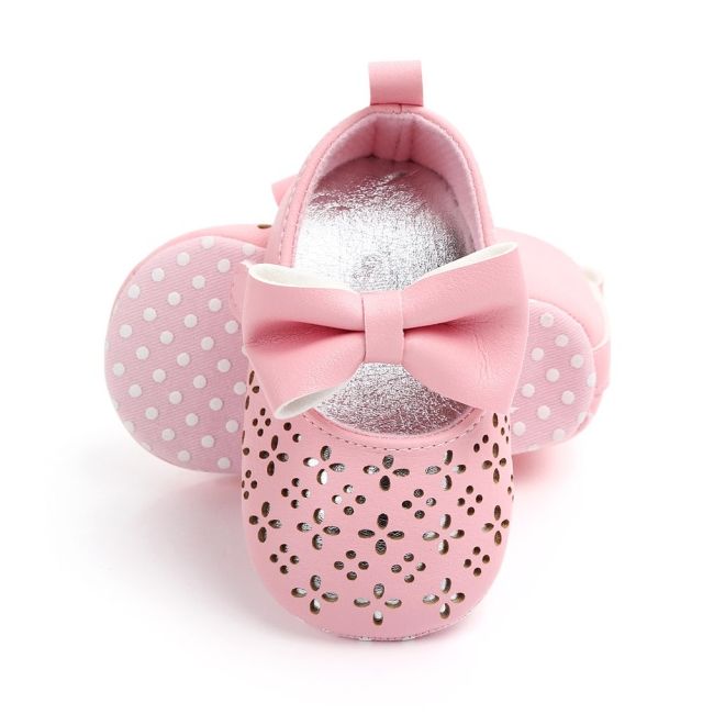 Pantofiori roz cu model ajurat si fundita aplicata chd2126-1-va15