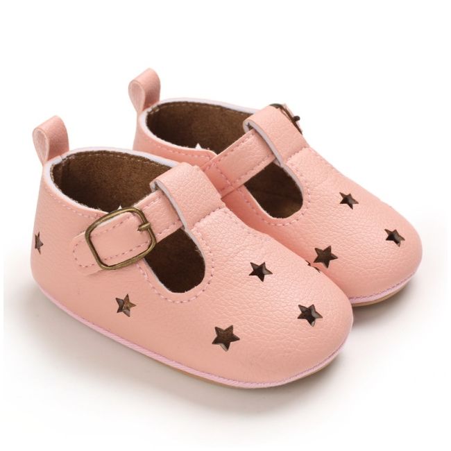 Pantofiori roz cu stelute decupate chc-684-3-va14