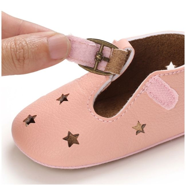 Pantofiori roz cu stelute decupate chc-684-3-va14