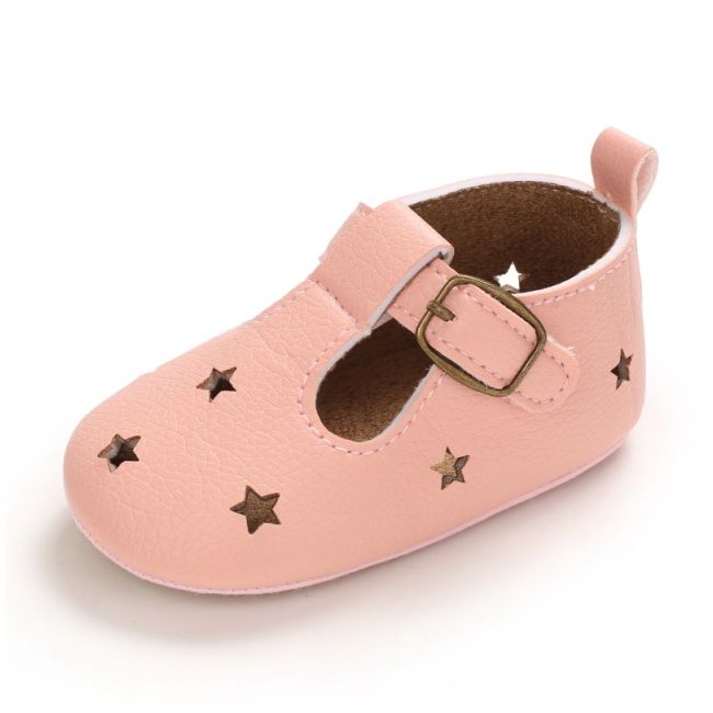 Pantofiori roz cu stelute decupate chc-684-3-va14
