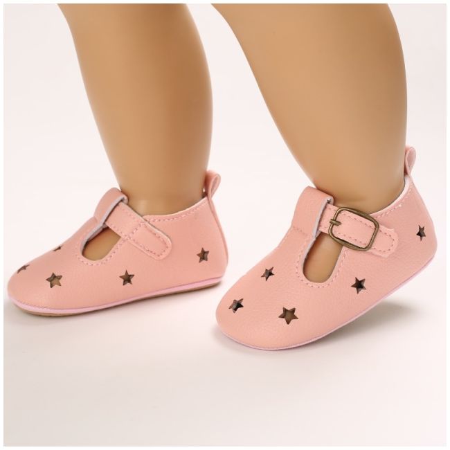 Pantofiori roz cu stelute decupate chc-684-3-va14