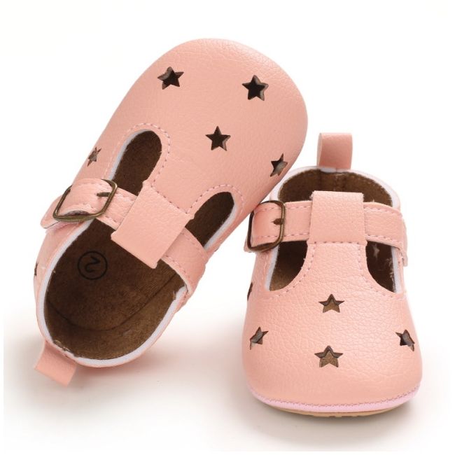 Pantofiori roz cu stelute decupate chc-684-3-va14