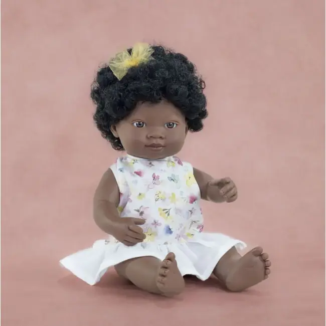 Papusa fetita africana 38 cm in rochita, corp parfumat, colectia my friends and me - okeml33207