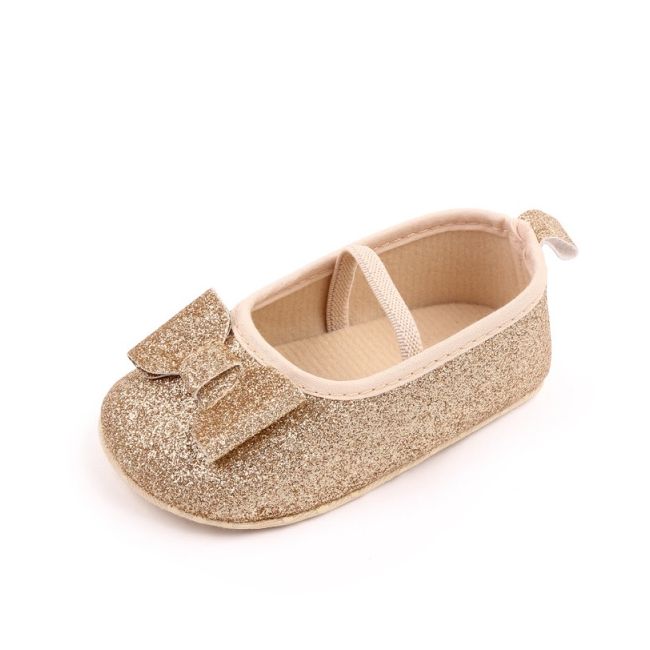 Pantofiori aurii cu fundita delicata chm22-5-1-va18