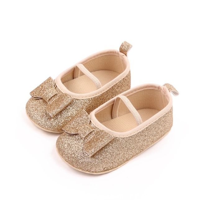Pantofiori aurii cu fundita delicata chm22-5-1-va18