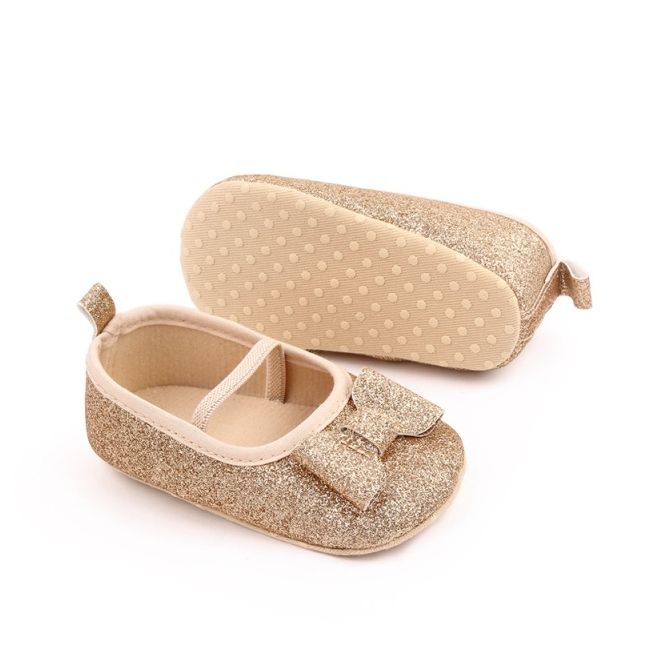 Pantofiori aurii cu fundita delicata chm22-5-1-va18