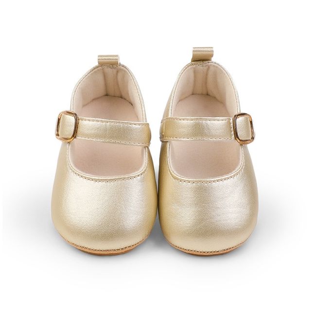 Pantofiori aurii eleganti pentru bebelusi cu bareta cu arici cs2222-4-va17