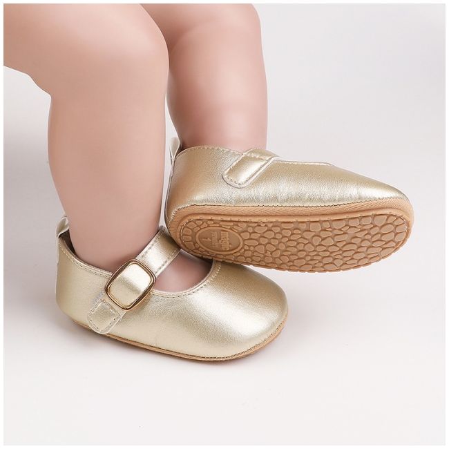 Pantofiori aurii eleganti pentru bebelusi cu bareta cu arici cs2222-4-va17