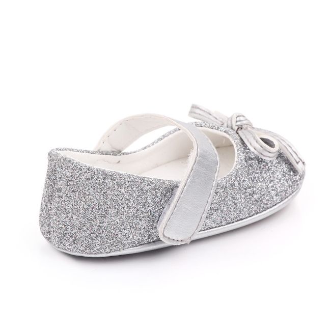 Pantofiori cu sclipici argintiu si fundita chd2572-3-va6