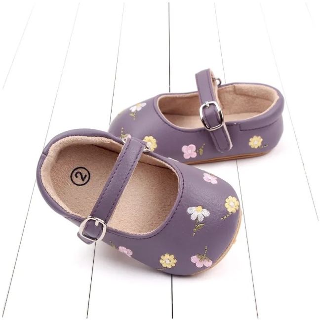 Pantofiori mov cu floricele colorate brodate csbmh3039-2-va18