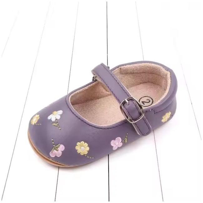 Pantofiori mov cu floricele colorate brodate csbmh3039-2-va18