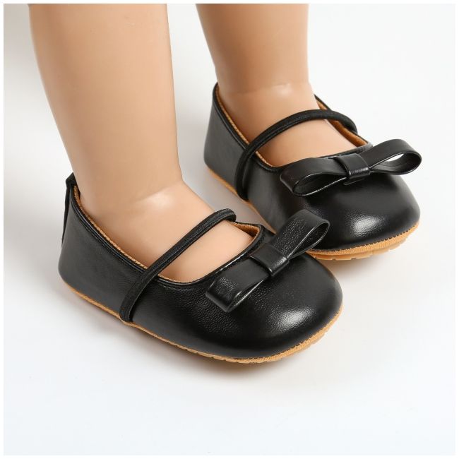 Pantofiori negri cu fundita decorativa csm2041-5-va18