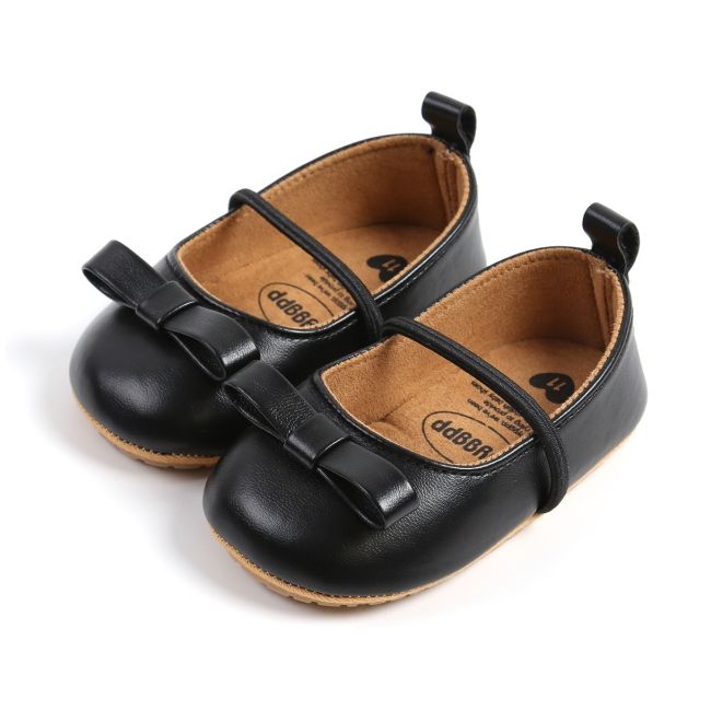Pantofiori negri cu fundita decorativa csm2041-5-va18