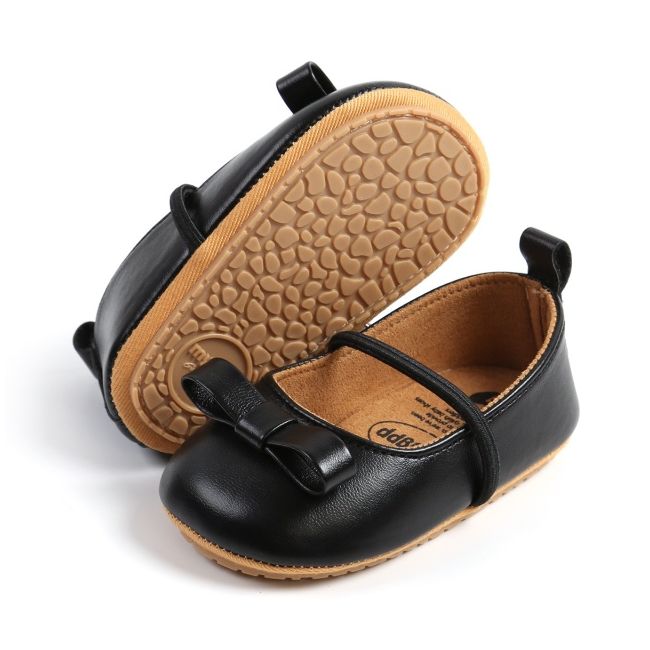 Pantofiori negri cu fundita decorativa csm2041-5-va18