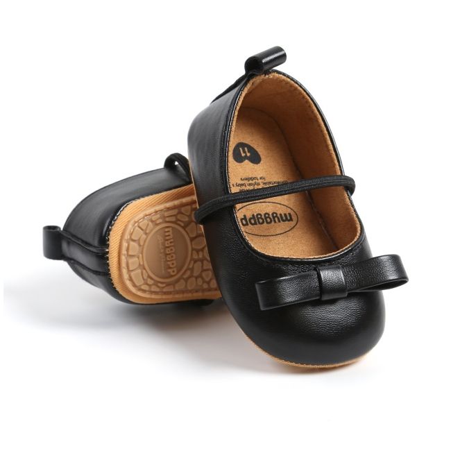 Pantofiori negri cu fundita decorativa csm2041-5-va18