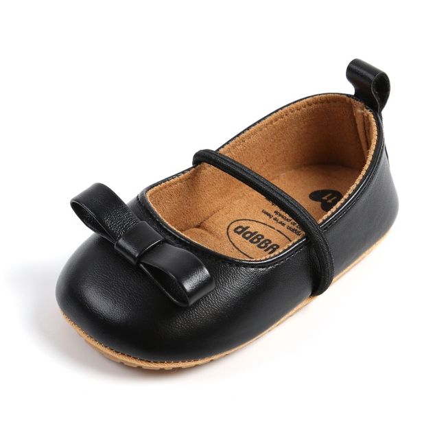 Pantofiori negri cu fundita decorativa csm2041-5-va18