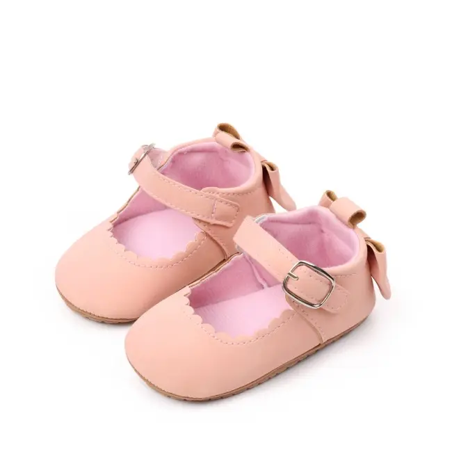 Pantofiori roz somon cu fundita la spate chbbw3101-3-va17