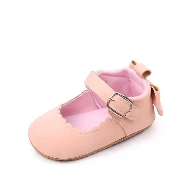 Pantofiori roz somon cu fundita la spate chbbw3101-3-va17