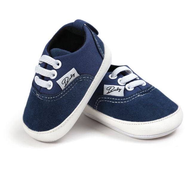 Pantofiori sport albastri pentru bebelusi, cu sireturi elastice si talpa flexibila chd0754-6-va11