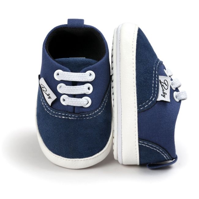 Pantofiori sport albastri pentru bebelusi, cu sireturi elastice si talpa flexibila chd0754-6-va11
