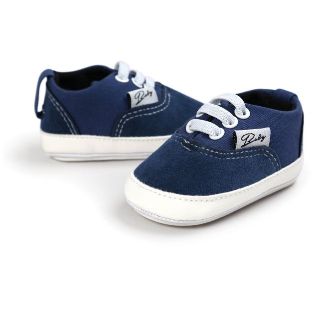 Pantofiori sport albastri pentru bebelusi, cu sireturi elastice si talpa flexibila chd0754-6-va11
