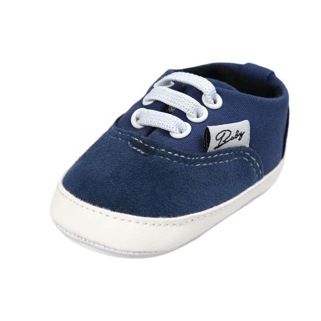 Pantofiori sport albastri pentru bebelusi, cu sireturi elastice si talpa flexibila chd0754-6-va11