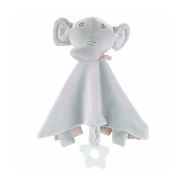 Paturica, Free2Play, Elephant, Moale, Cu zornaitoare, Cu jucarie dentitie, 33 x 33 x 8 cm, Grey BYN82764