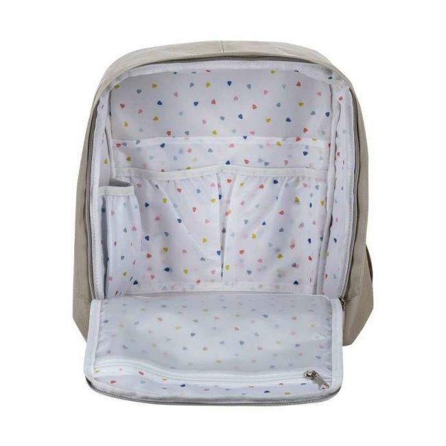 Rucsac pentru mamici, FreeON, Style, Impermeabil, Cu multiple buzunare, Bine compartimentat, Cu prindere universala de carucior, 28x28x12 cm, Grey/Beige BYN82054