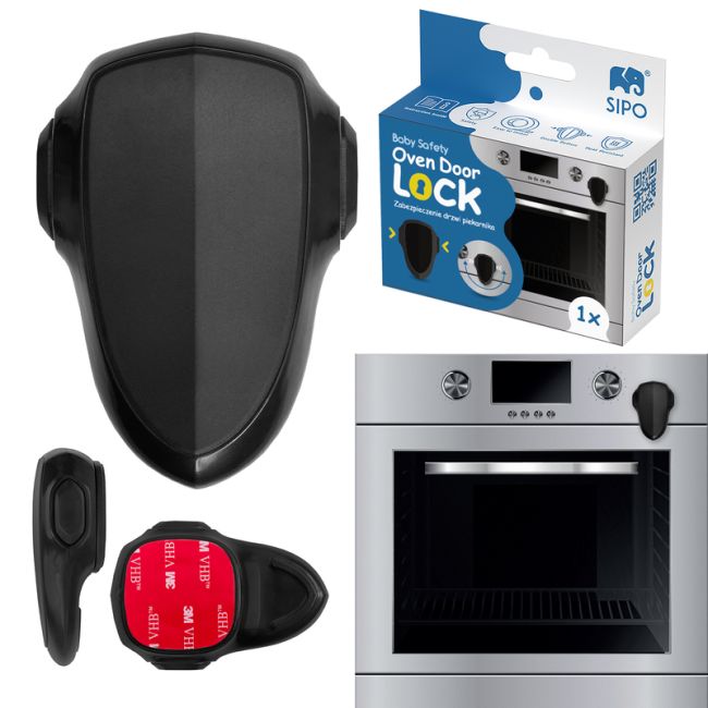Blocator usa cuptor, SIPO, pentru siguranta copiilor, 1 bucata, Black EKDSBS-OV10B