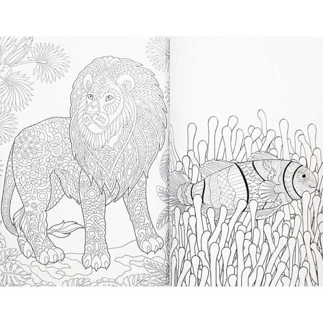 Carte de Colorat pentru Copii si Adulti - 72 Pagini, 20,5x15,7 cm Grafix GRCR5012-GE BBJGRCR5012-GE_Animale