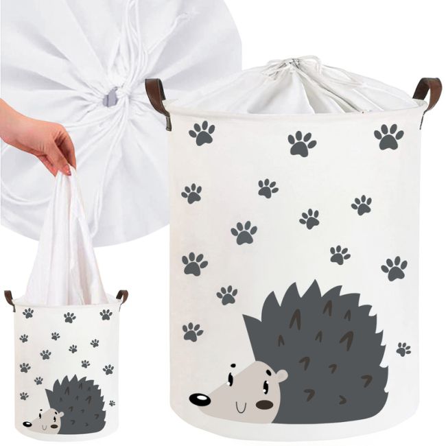 Cos Pliabil Pentru Jucarii, Rufe, Bumbac Canvas, Impermeabil, SIPO, 35×42 cm, Bumbac, 43l, Arici EKDSBT45