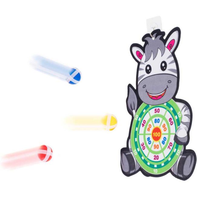 Joc Darts cu Scai Zebra - 3 Mingi Incluse Ikonka IK18315 BBJIK18315_Initiala