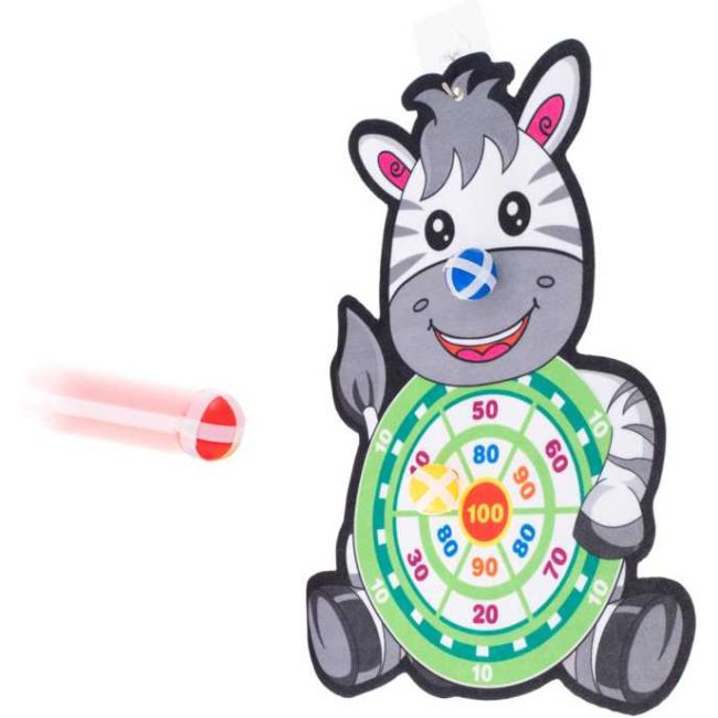 Joc Darts cu Scai Zebra - 3 Mingi Incluse Ikonka IK18315 BBJIK18315_Initiala