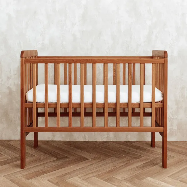 Patut Bebe Din Lemn Masiv, Patut Lateral Cu Inaltime Reglabila A Saltelei, Bedside Vintage, 90 X 40 Cm Pjbscv