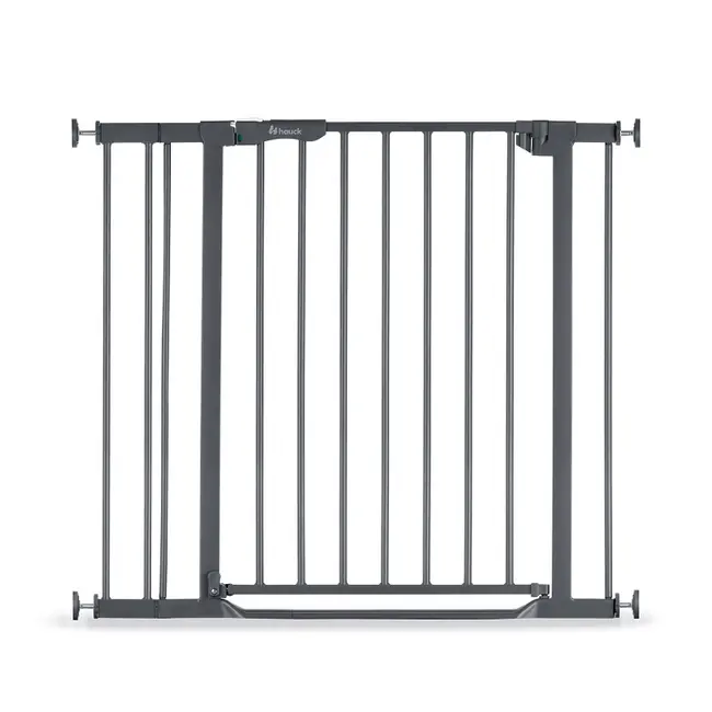 Poarta siguranta Hauck, Clear Step Autoclose 2 Grey, 75-80 cm, Cu extensie + 9 cm, 84-89cm, Inchidere magnetica automata din ambele parti EKDhk59745