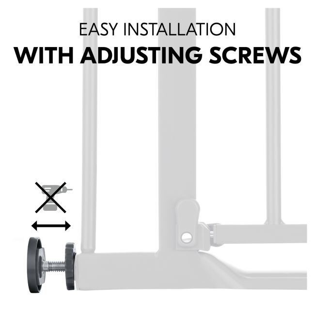 Poarta siguranta Hauck, Clear Step Autoclose 2 Grey, 75-80 cm, Cu extensie + 9 cm, 84-89cm, Inchidere magnetica automata din ambele parti EKDhk59745