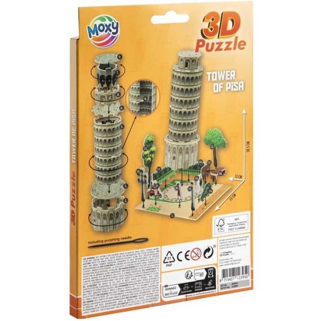 Puzzle 3D Spuma 13x18.5 cm Moxy GR400091 BBJGR400091_Turnul din Pisa