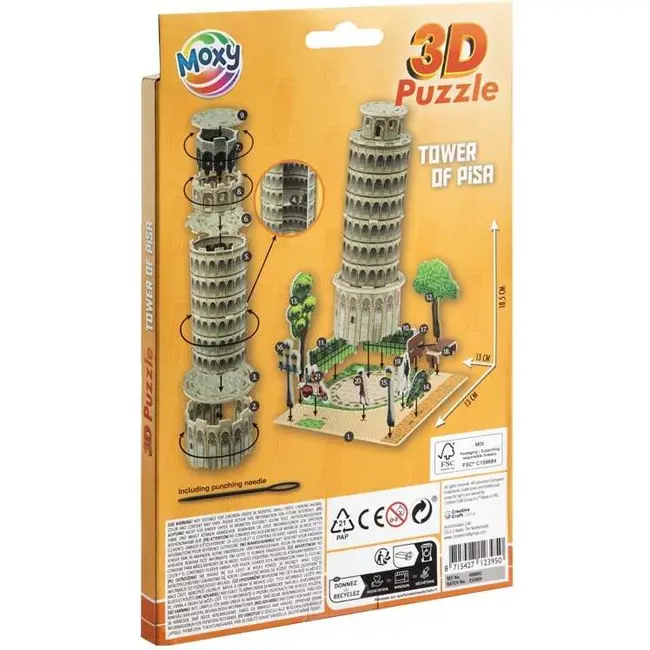 Puzzle 3D Spuma 13x18.5 cm Moxy GR400091 BBJGR400091_Turnul din Pisa