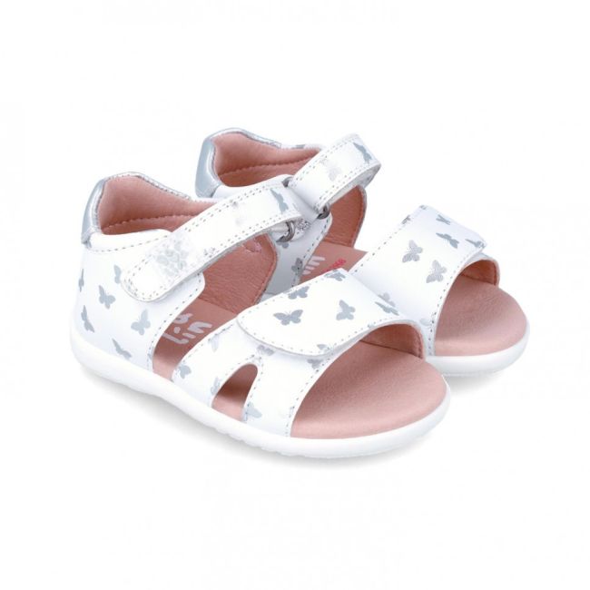 Sandale Primii Pasi pentru Copii Fluturasi Garvalin, blanco (Marime: 18) JEM242303-B-18