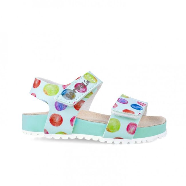 Sandale din piele pentru copii Baloane colorate, Garvalin, sky (Marime: 24) JEM242452-A-24