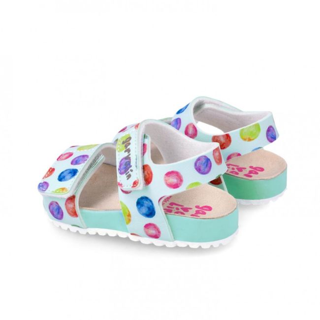 Sandale din piele pentru copii Baloane colorate, Garvalin, sky (Marime: 27) JEM242452-A-27
