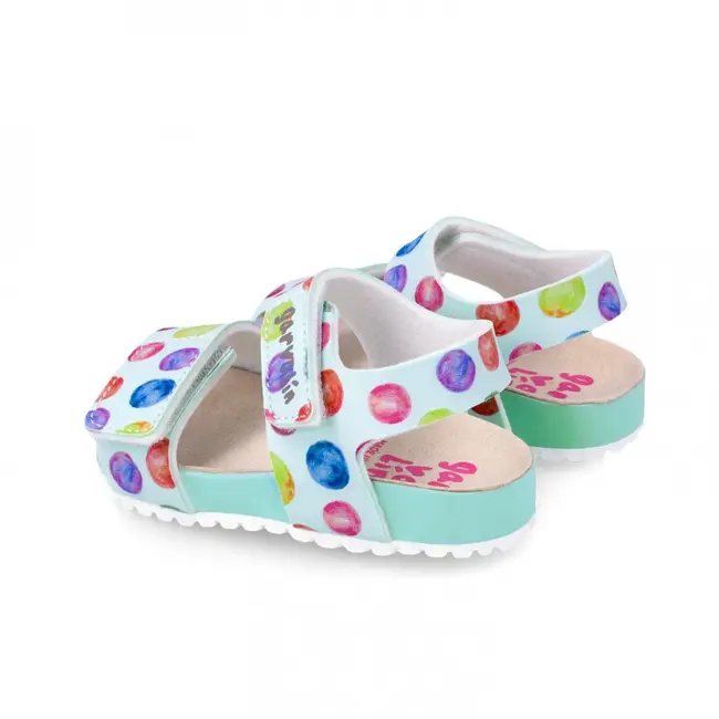 Sandale din piele pentru copii Baloane colorate, Garvalin, sky (Marime: 30) JEM242452-A-30