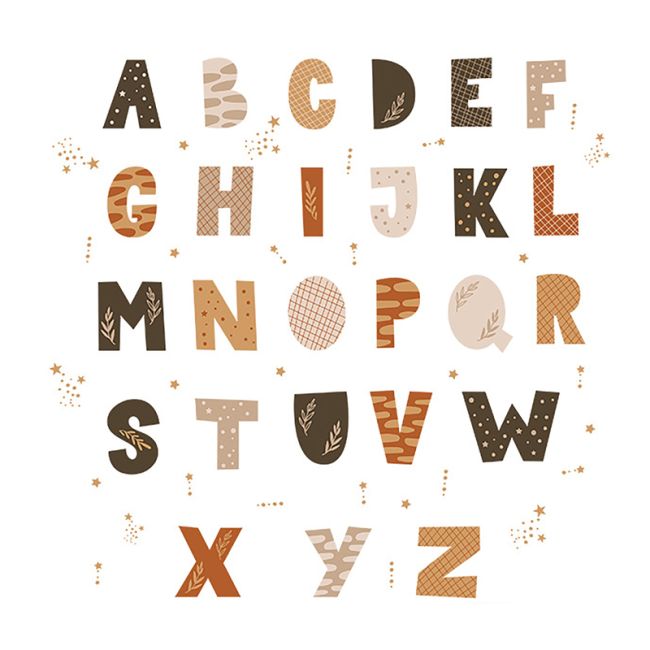 Sticker Decorativ Pentru Copii, Autoadeziv, Alfabet, 70x73 cm EKDWS63045