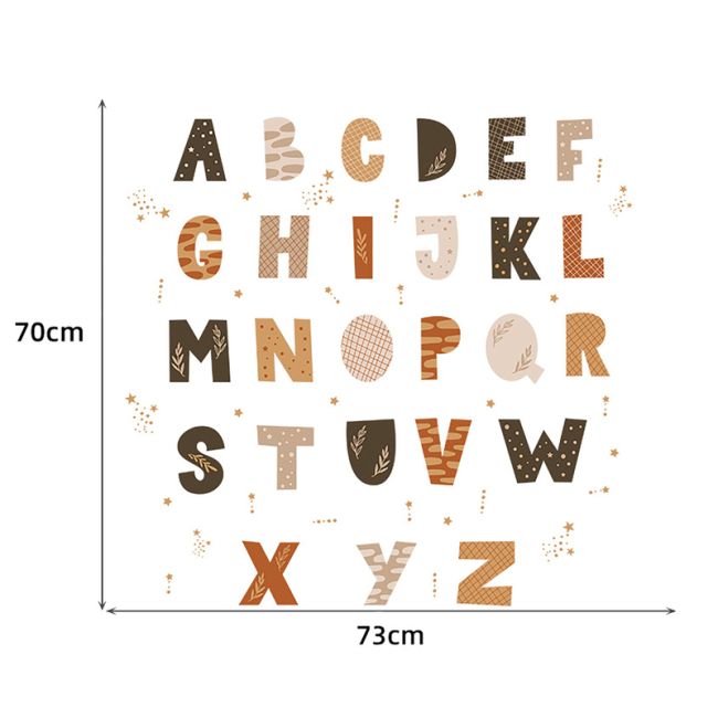 Sticker Decorativ Pentru Copii, Autoadeziv, Alfabet, 70x73 cm EKDWS63045