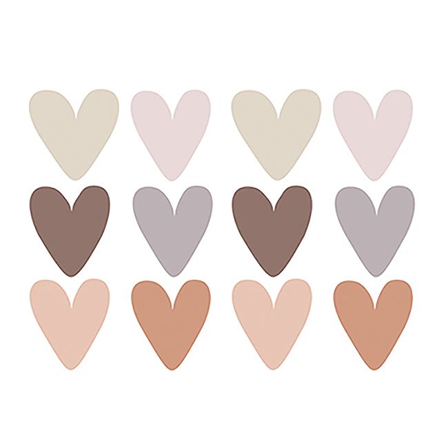 Sticker Decorativ Pentru Copii, Autoadeziv, Inimioare Boho, 30x22,5 cm EKDWS63041