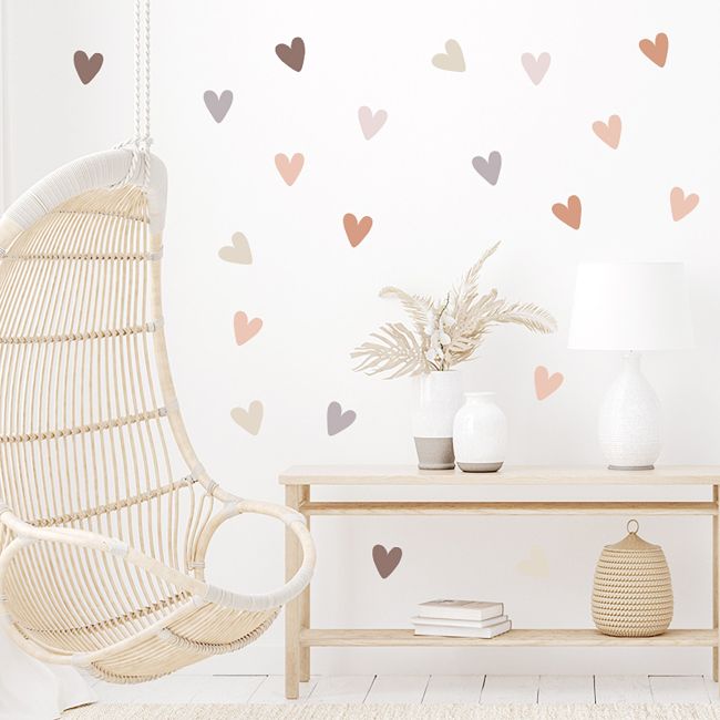 Sticker Decorativ Pentru Copii, Autoadeziv, Inimioare Boho, 30x22,5 cm EKDWS63041