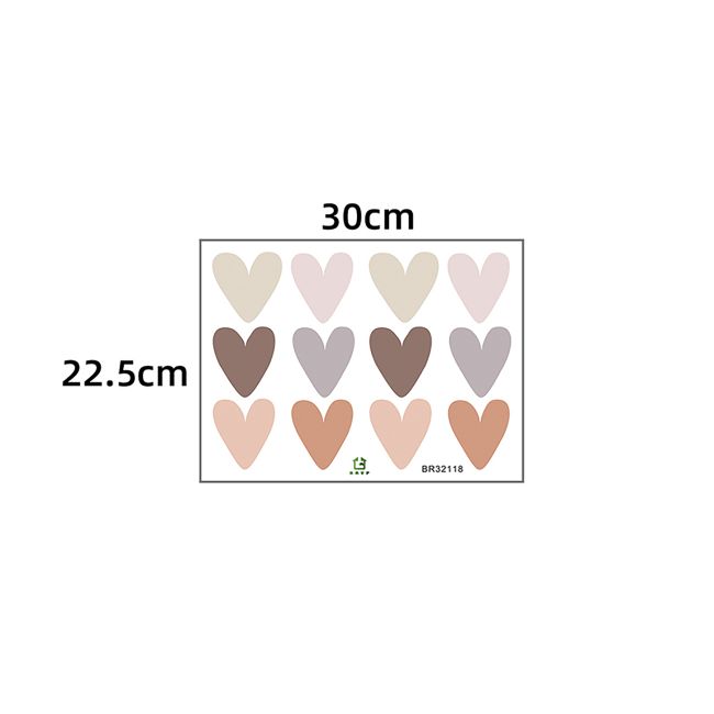 Sticker Decorativ Pentru Copii, Autoadeziv, Inimioare Boho, 30x22,5 cm EKDWS63041