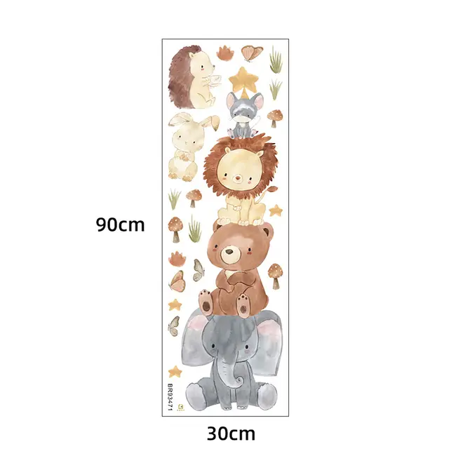 Sticker Decorativ Pentru Copii, Autoadeziv, Piramida Animalelor, 100x80 cm EKDWS63043