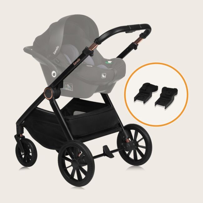 Carucior 2 in 1, Lionelo, Layla, Pana la 22 kg, Cadru aluminiu, Cu landou intarit si salteluta din spuma AirDots, Reversibil, Cu ventilatie 3D, Cu accesorii, EN1888-1, EN1888-2, EN1466, Maro BYNLO-LAYLA_2IN1_BROWN_RUST