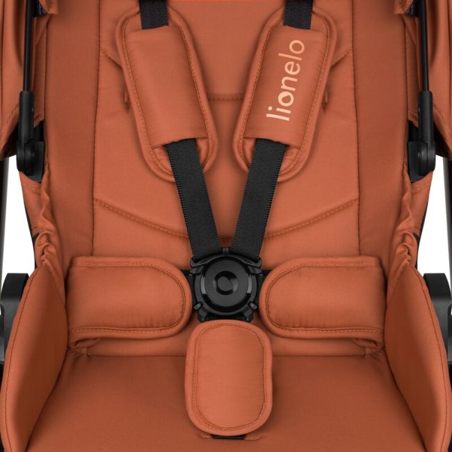 Carucior 2 in 1, Lionelo, Layla, Pana la 22 kg, Cadru aluminiu, Cu landou intarit si salteluta din spuma AirDots, Reversibil, Cu ventilatie 3D, Cu accesorii, EN1888-1, EN1888-2, EN1466, Maro BYNLO-LAYLA_2IN1_BROWN_RUST